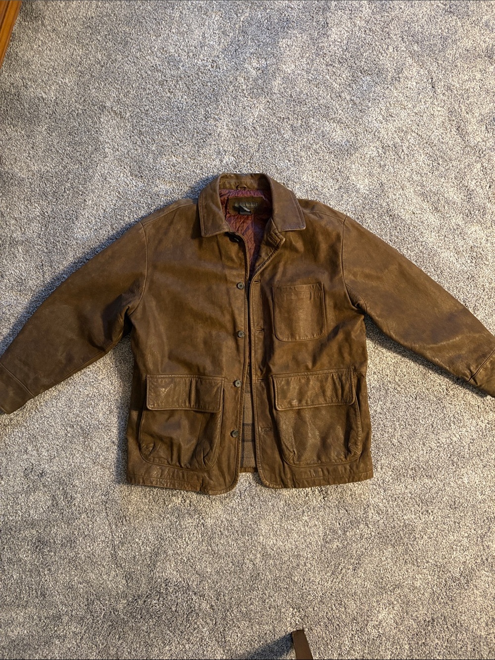 Banana Republic Brown Leather Field Coat